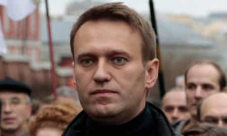 Kremlin critic Alexei Navalny takes part in an opposition rally in Moscow