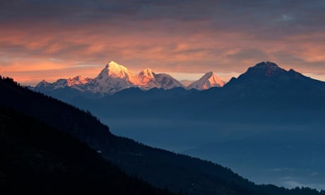 Bhutan mountains sunset
