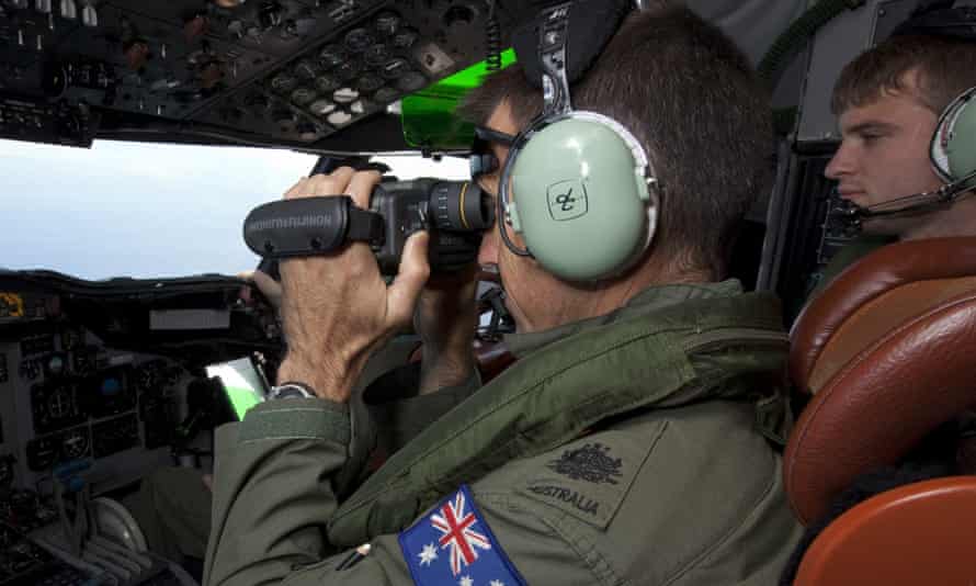 Australian aircraft conduct search operations in an area of 600,000 sq km off the western Australian coast.