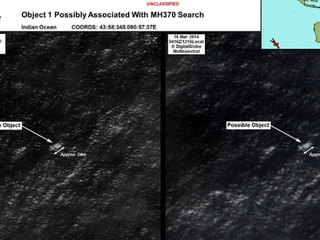 Australian authorities have released satellite images of the two objects spotted.