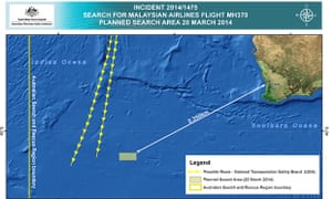 Australian government map of the area being searched for wreckage from flight MH370
