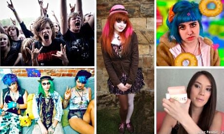 The youth of today: clockwise, metallers, goth, Molly Soda, haul girl and seapunks.