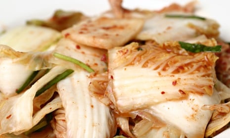 Kimchi is made from napa cabbage, garlic, seasoning and chilli powder