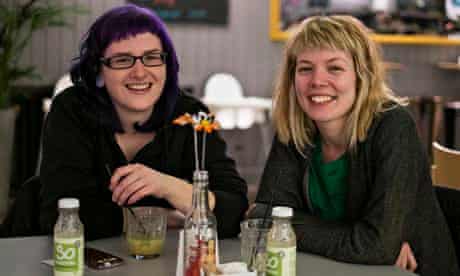 Fiona Schmitt and Alice Clough at the alcoholo-free Sobar in Nottingham