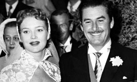 Patrice Wymore and  Errol Flynn on their wedding day in 1950.