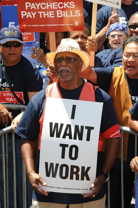 US money unemployed protest long term jobs