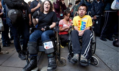 Protesters demonstrate against IT company Atos's involvement in tests for incapacity benefits