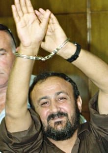 Marwan Barghouti, a prominent leader of the Palestinian uprising, enters court