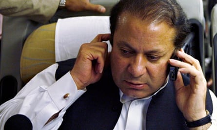 Nawaz Sharif on the phone