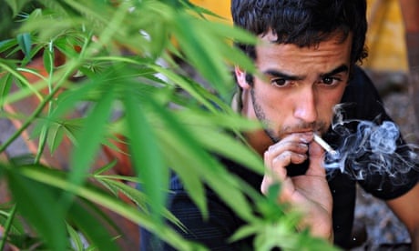 A cannabis smoker in Uruguay