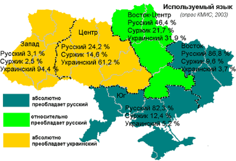 Ukraine crisis languages map