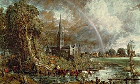 Salisbury Cathedral From the Meadows, 1831 (oil on canvas) (see 188984-188985 for details) by Consta
