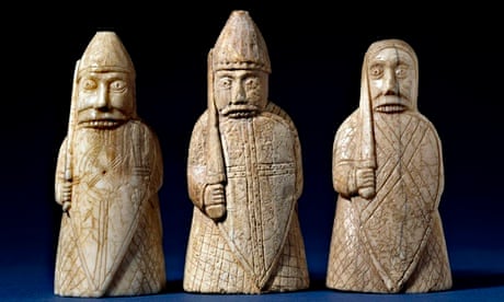 Three of the Lewis Chessmen, discovered
on Lewis, Scotland, and thought to originate from Norway, AD