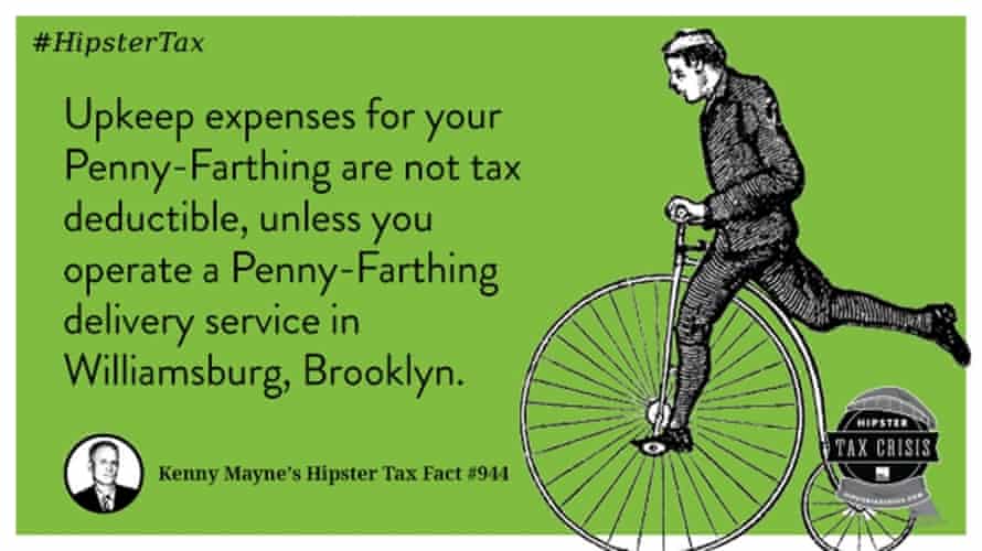US Money H&R block hipster tax crisis penny-farthing
