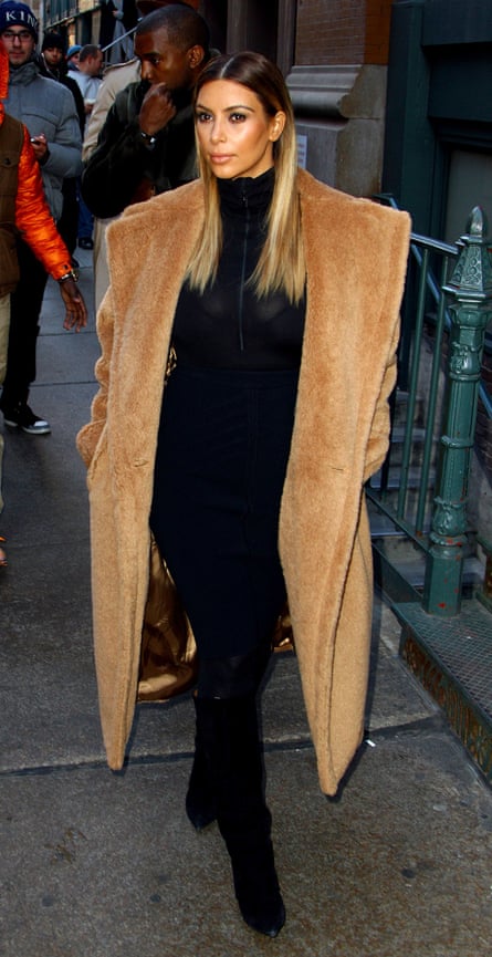 Kim Kardashian and Kanye West in New York, America, on 24 Nov 2013.