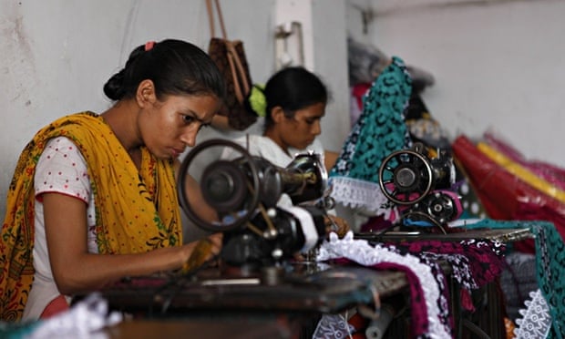 Bangladeshi local garment workers at a factory in Dhaka. 