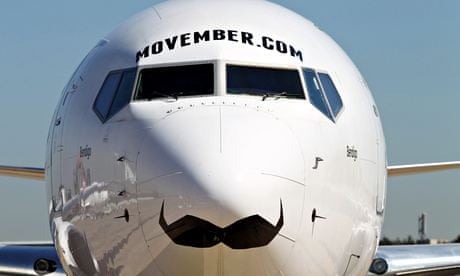 Movember on aeroplane