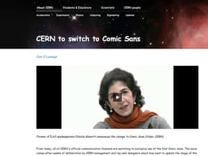 CERN change to Comic Sans