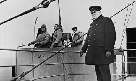 Winston Churchill on board a ship 