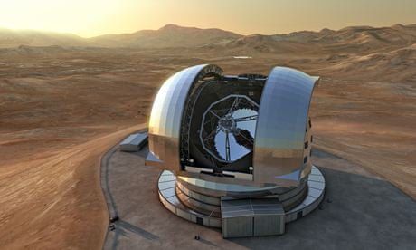 An artist's impression of the European Extremely Large Telescope (E-ELT).