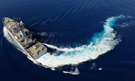 The British navy ship, HMS Echo, which is arriving in the Indian Ocean zone where Malaysia Airlines flight MH370 is thought to have gone down.