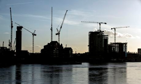 Construction cranes on the London skyline