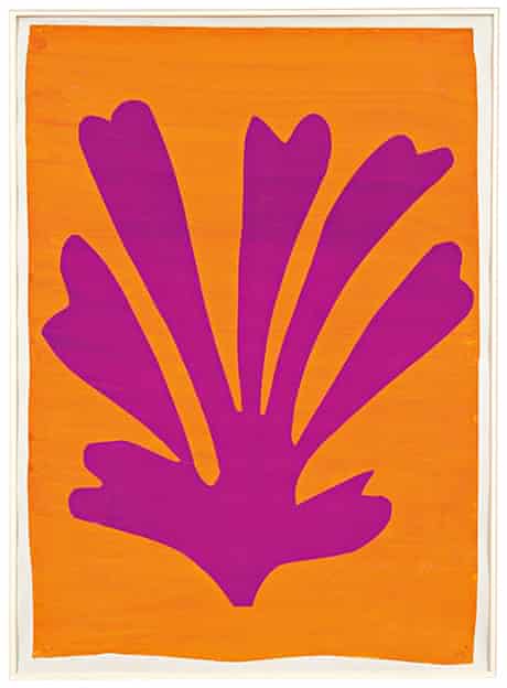 Henri Matisse - Violet Leaf on Orange Background (Palmette) 1947