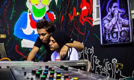 DJ Figo and DJ Sadat in the studio