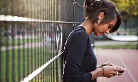 Girl reading a text message