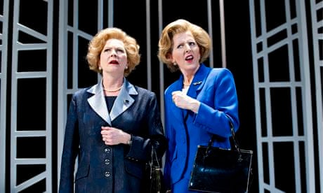 Stella Gonet and Fenella Woolgar as Margaret Thatcher in Handbagged
