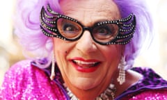 Dame Edna participates in a Zumba fitness class in Sydney.