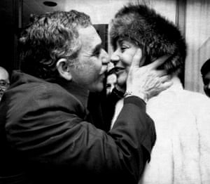 Gabriel García Márquez of Colombia gets a kiss from his wife Mercedes Barcha