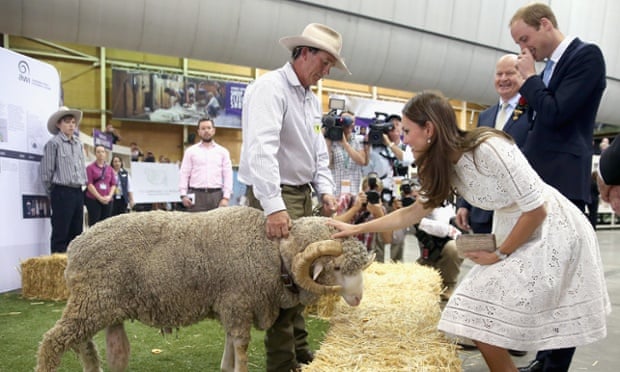 The royals meet a ram at the Royal Easter show