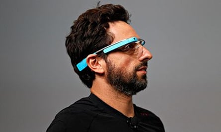 Sergey Brin, CEO and co-founder of Google, wears a Google Glass