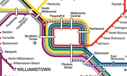 Map detail Victoria rail network