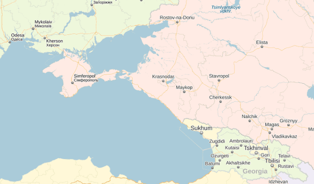 A map of Crimea on Yandex.ru