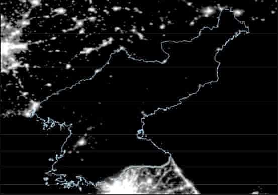 Nighttime satellite image of korea