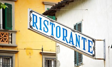 A restaurant sign in Tuscany