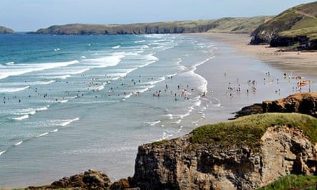 Perranporth beach Cornwall