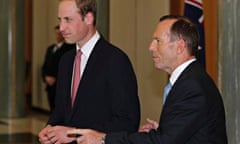 The Duke of Cambridge and Tony Abbott at Parliament House in Canberra