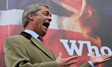 Ukip's leader, Nigel Farage, campaigning for the European elections.