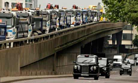 Diesel lorries and cars London