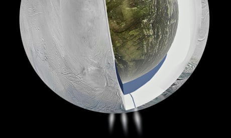 Artist's impression of the underground ocean on Enceladus