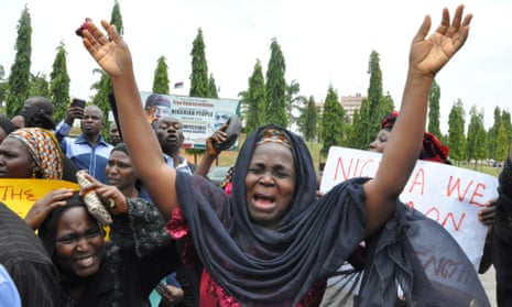Women hold a demonstration in Abuja over the mass abduction of schoolgirls by Nigerian militants Boko Haram.