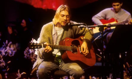 Kurt during the recording of the MTV Unplugged session at Sony Studios in New York in November 1993.