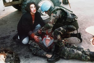 20 Photos: A Bosnian soldier is given first aid in Sarajevo in 1994