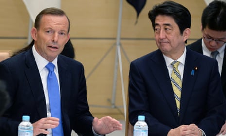 Tony Abbott with his Japanese counterpart Shinzo Abe