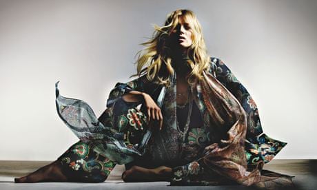 Kate Moss's new silk evening pyjamas, part of her upcoming Topshop collection.
