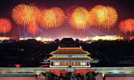 Fireworks Tiananmen Square Beijing