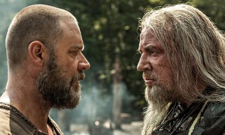 Noah: Tubal-Cain (Ray Winstone, right) confronts Noah (Russell Crowe)